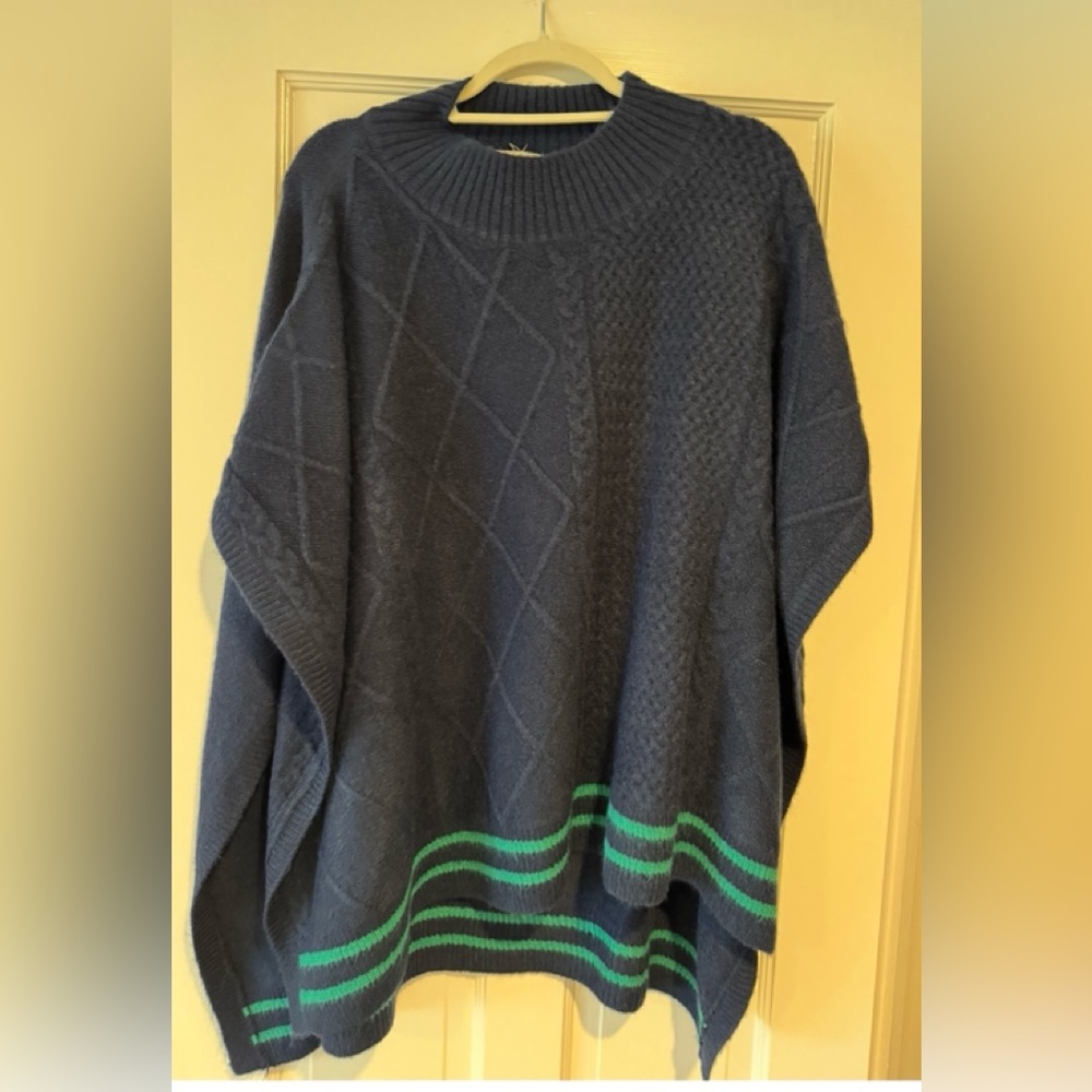 Womens Blue and Green Sweater